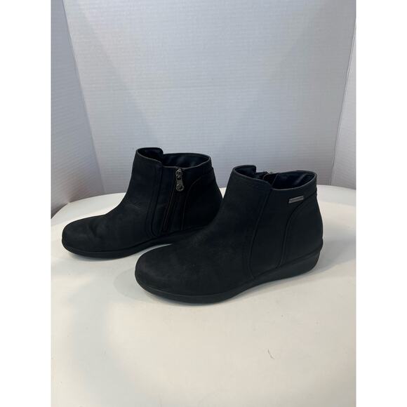 Aravon Women's Black Leather Fairlee Waterproof Ankle Boot Sz 9 - Picture 1 of 10